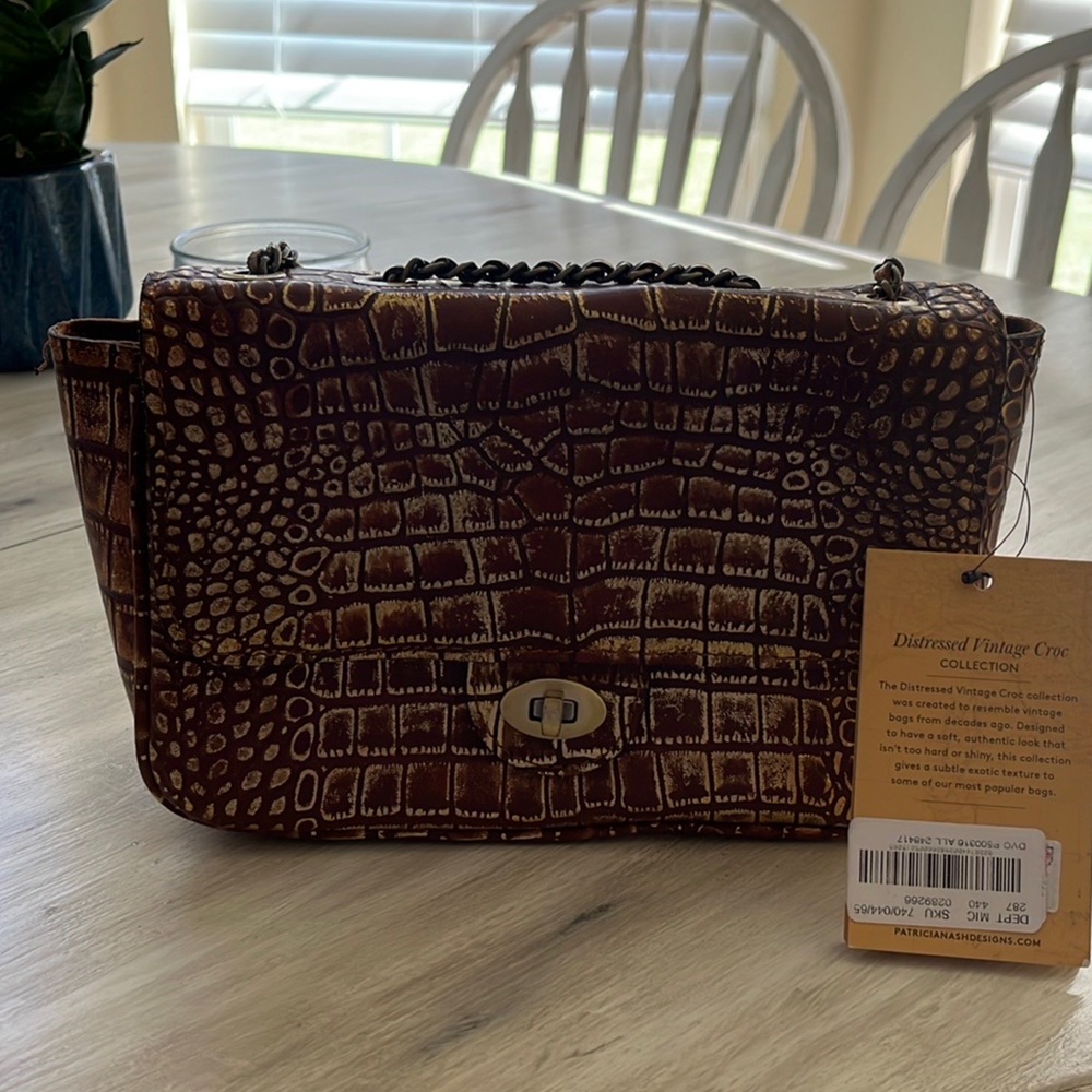 Patricia Nash distressed vintage croc collection purse 💯 - Picture 5 of 6